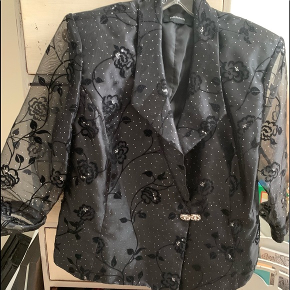 RM Richards  Showstopper love this Cocktail Top sz 1X Holidays🖤🩶🖤 - Picture 1 of 11